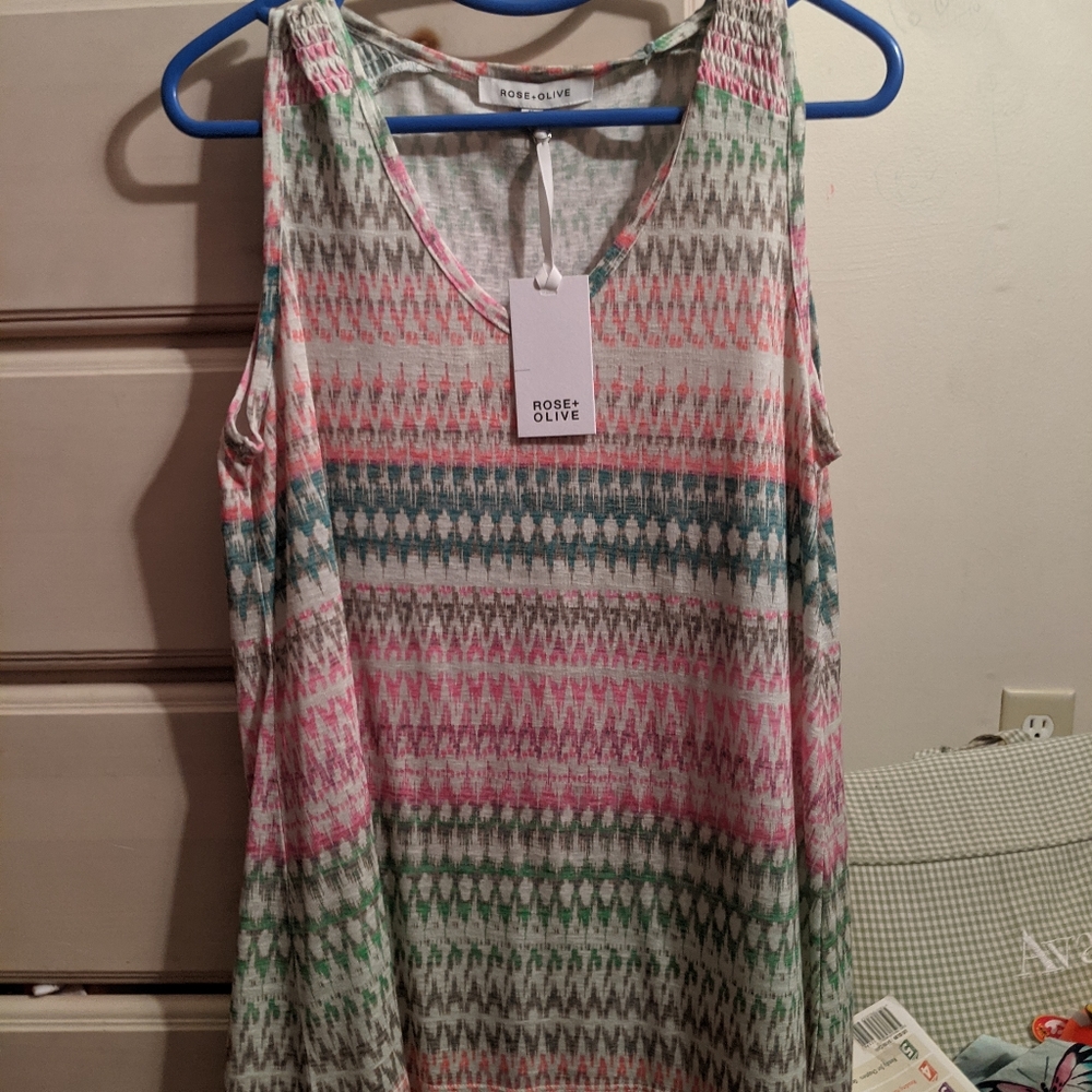 Rose and Olive tank top